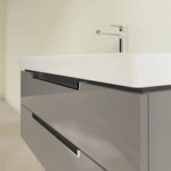 Villeroy and Boch Subway 2.0 Glossy Grey 1000mm Wall Hung 2-Drawer Vanity Unit -Wall Hung Vanity Units Shop SB2GG1000 D2 460