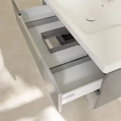 Villeroy and Boch Subway 2.0 Glossy Grey 1000mm Wall Hung 2-Drawer Vanity Unit -Wall Hung Vanity Units Shop SB2GG1000 D3 460