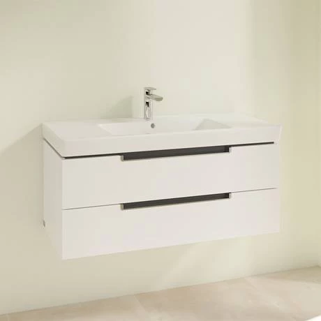 Villeroy and Boch Subway 2.0 Glossy White 1000mm Wall Hung 2-Drawer Vanity Unit 4 Villeroy and Boch Subway 2.0 Glossy White 1000mm Wall Hung 2-Drawer Vanity Unit - Image 2