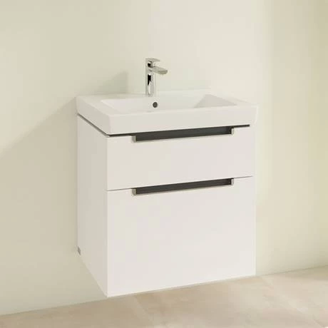 Villeroy and Boch Subway 2.0 Glossy White 600mm Wall Hung 2-Drawer Vanity Unit 4 Villeroy and Boch Subway 2.0 Glossy White 600mm Wall Hung 2-Drawer Vanity Unit - Image 2