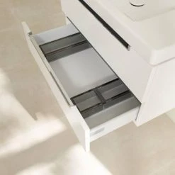 Villeroy and Boch Subway 2.0 Glossy White 800mm Wall Hung 2-Drawer Vanity Unit -Wall Hung Vanity Units Shop SB2GW800 D4 460