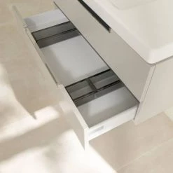 Villeroy and Boch Subway 2.0 Soft Grey 1000mm Wall Hung 2-Drawer Vanity Unit -Wall Hung Vanity Units Shop SB2SG1000 D4 460