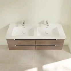 Villeroy and Boch Subway 2.0 Arizona Oak 1300mm Wall Hung Double Basin Vanity Unit 11 Villeroy and Boch Subway 2.0 Arizona Oak 1300mm Wall Hung Double Basin Vanity Unit -Wall Hung Vanity Units Shop SBDB13AO D3 460