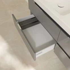 Villeroy and Boch Subway 2.0 Glossy Grey 1300mm Wall Hung Double Basin Vanity Unit -Wall Hung Vanity Units Shop SBDB13GG D5 460