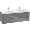 Villeroy and Boch Subway 2.0 Glossy Grey 1300mm Wall Hung Double Basin Vanity Unit 1 Villeroy and Boch Subway 2.0 Glossy Grey 1300mm Wall Hung Double Basin Vanity Unit -Wall Hung Vanity Units Shop SBDB13GG P
