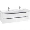 Villeroy and Boch Subway 2.0 Glossy White 1300mm Wall Hung Double Basin Vanity Unit 2 Villeroy and Boch Subway 2.0 Glossy White 1300mm Wall Hung Double Basin Vanity Unit -Wall Hung Vanity Units Shop SBDB13GW P