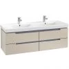 Villeroy and Boch Subway 2.0 Soft Grey 1300mm Wall Hung Double Basin Vanity Unit 2 Villeroy and Boch Subway 2.0 Soft Grey 1300mm Wall Hung Double Basin Vanity Unit -Wall Hung Vanity Units Shop SBDB13SG P