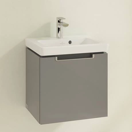 Villeroy and Boch Subway 2.0 Glossy Grey 450mm Wall Hung 1-Drawer Vanity Unit 4 Villeroy and Boch Subway 2.0 Glossy Grey 450mm Wall Hung 1-Drawer Vanity Unit - Image 2