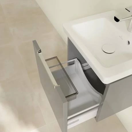 Villeroy and Boch Subway 2.0 Glossy Grey 450mm Wall Hung 1-Drawer Vanity Unit 6 Villeroy and Boch Subway 2.0 Glossy Grey 450mm Wall Hung 1-Drawer Vanity Unit - Image 4
