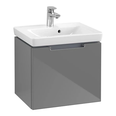 Villeroy and Boch Subway 2.0 Glossy Grey 500mm Wall Hung 1-Drawer Vanity Unit 3 Villeroy and Boch Subway 2.0 Glossy Grey 500mm Wall Hung 1-Drawer Vanity Unit