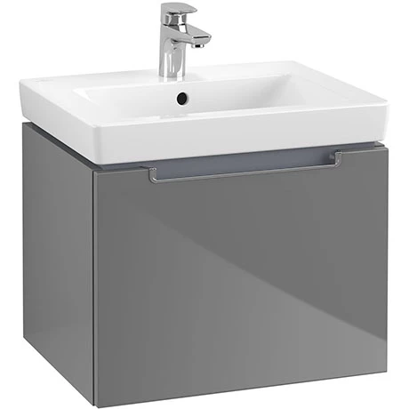 Villeroy and Boch Subway 2.0 Glossy Grey 550mm Wall Hung 1-Drawer Vanity Unit 3 Villeroy and Boch Subway 2.0 Glossy Grey 550mm Wall Hung 1-Drawer Vanity Unit