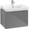 Villeroy and Boch Subway 2.0 Glossy Grey 600mm Wall Hung 1-Drawer Vanity Unit -Wall Hung Vanity Units Shop SBGG600 P