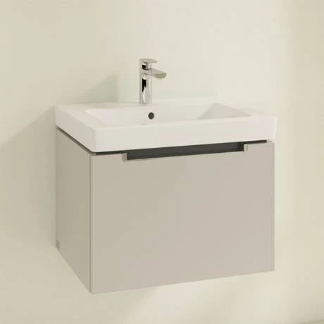 Villeroy and Boch Subway 2.0 Soft Grey 600mm Wall Hung 1-Drawer Vanity Unit 4 Villeroy and Boch Subway 2.0 Soft Grey 600mm Wall Hung 1-Drawer Vanity Unit - Image 2