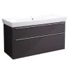 Roper Rhodes Scheme 1000mm Wall Mounted Double Drawer Unit with Ceramic Basin - Gloss Dark Clay -Wall Hung Vanity Units Shop SCH 1000 GDC P