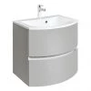 Crosswater Svelte Two Drawer Vanity Unit & Basin - Storm Grey Matt -Wall Hung Vanity Units Shop SE 60 DSG P
