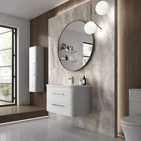 Hudson Reed Solar 800mm Wall Hung Cabinet & Basin - Pure White - SOL104 5 Hudson Reed Solar 800mm Wall Hung Cabinet & Basin - Pure White - SOL104 - Image 3