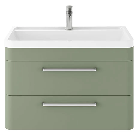 Hudson Reed Solar 800mm Wall Hung Cabinet & Basin - Matt Fern Green - SOL804 3 Hudson Reed Solar 800mm Wall Hung Cabinet & Basin - Matt Fern Green - SOL804