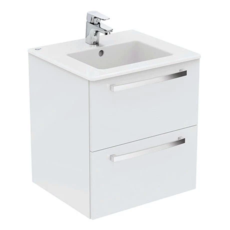 Ideal Standard Tempo 600mm Gloss White 2 Drawer Wall Hung Vanity Unit 3 Ideal Standard Tempo 600mm Gloss White 2 Drawer Wall Hung Vanity Unit