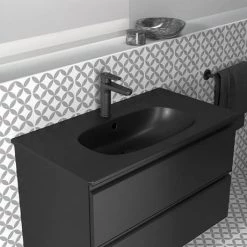 Ideal Standard Tesi Silk Black 800mm 2-Drawer Wall Hung Vanity Unit 10 Ideal Standard Tesi Silk Black 800mm 2-Drawer Wall Hung Vanity Unit -Wall Hung Vanity Units Shop TSSB80VAN D2 460