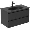 Ideal Standard Tesi Silk Black 800mm 2-Drawer Wall Hung Vanity Unit 2 Ideal Standard Tesi Silk Black 800mm 2-Drawer Wall Hung Vanity Unit -Wall Hung Vanity Units Shop TSSB80VAN P