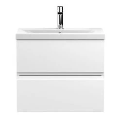 Hudson Reed Urban Satin White 600mm Wall Hung 2-Drawer Vanity Unit - URB104A