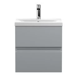 Hudson Reed Urban Satin Grey 500mm Wall Hung 2-Drawer Vanity Unit - URB202A