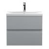 Hudson Reed Urban Satin Grey 600mm Wall Hung 2-Drawer Vanity Unit - URB204A