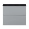 Hudson Reed Urban 600mm Satin Grey Vanity Unit - Wall Hung 2 Drawer Unit with Black Worktop 2 Hudson Reed Urban 600mm Satin Grey Vanity Unit - Wall Hung 2 Drawer Unit with Black Worktop -Wall Hung Vanity Units Shop URB204LSB P