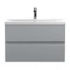 Hudson Reed Urban Satin Grey 800mm Wall Hung 2-Drawer Vanity Unit - URB206A