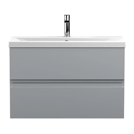 Hudson Reed Urban Satin Grey 800mm Wall Hung 2-Drawer Vanity Unit - URB206A 3 Hudson Reed Urban Satin Grey 800mm Wall Hung 2-Drawer Vanity Unit - URB206A