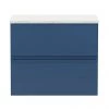 Hudson Reed Urban 600mm Satin Blue Vanity Unit - Wall Hung 2 Drawer Unit with White Worktop 1 Hudson Reed Urban 600mm Satin Blue Vanity Unit - Wall Hung 2 Drawer Unit with White Worktop -Wall Hung Vanity Units Shop URB304LSW P