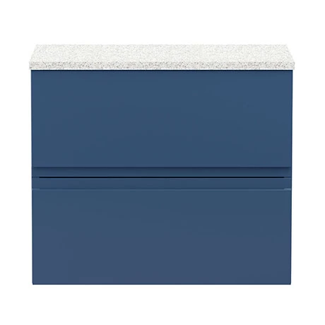 Hudson Reed Urban 600mm Satin Blue Vanity Unit - Wall Hung 2 Drawer Unit with White Worktop 3 Hudson Reed Urban 600mm Satin Blue Vanity Unit - Wall Hung 2 Drawer Unit with White Worktop