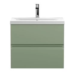 Hudson Reed Urban Satin Green 600mm Wall Hung 2-Drawer Vanity Unit - URB804A