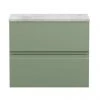 Hudson Reed Urban 600mm Satin Green Vanity Unit - Wall Hung 2 Drawer Unit with Grey Worktop 1 Hudson Reed Urban 600mm Satin Green Vanity Unit - Wall Hung 2 Drawer Unit with Grey Worktop -Wall Hung Vanity Units Shop URB804LBG m