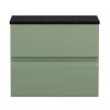 Hudson Reed Urban 600mm Satin Green Vanity Unit - Wall Hung 2 Drawer Unit with Black Worktop 1 Hudson Reed Urban 600mm Satin Green Vanity Unit - Wall Hung 2 Drawer Unit with Black Worktop -Wall Hung Vanity Units Shop URB804LSB0 m