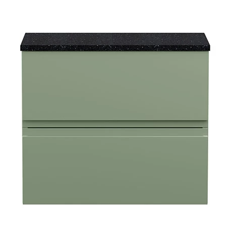 Hudson Reed Urban 600mm Satin Green Vanity Unit - Wall Hung 2 Drawer Unit with Black Worktop 3 Hudson Reed Urban 600mm Satin Green Vanity Unit - Wall Hung 2 Drawer Unit with Black Worktop