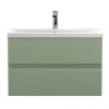 Hudson Reed Urban Satin Green 800mm Wall Hung 2-Drawer Vanity Unit - URB806A 2 Hudson Reed Urban Satin Green 800mm Wall Hung 2-Drawer Vanity Unit - URB806A -Wall Hung Vanity Units Shop URB806A m