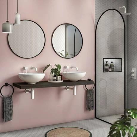 Venice Floating Basin Shelf (Dark Oak - 1200mm Wide) 4 Venice Floating Basin Shelf (Dark Oak - 1200mm Wide) - Image 2