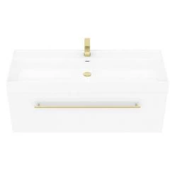 Valencia 1200 Gloss White Minimalist Wall Hung Vanity Unit with Brass Handle 8 Valencia 1200 Gloss White Minimalist Wall Hung Vanity Unit with Brass Handle -Wall Hung Vanity Units Shop V12WWHBB d2 460