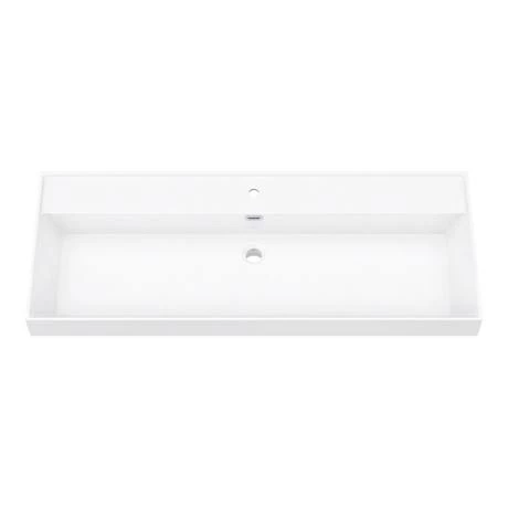 Valencia 1200 Gloss White Minimalist Wall Hung Vanity Unit with Brass Handle 6 Valencia 1200 Gloss White Minimalist Wall Hung Vanity Unit with Brass Handle - Image 4