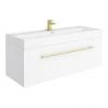 Valencia 1200 Gloss White Minimalist Wall Hung Vanity Unit with Brass Handle 2 Valencia 1200 Gloss White Minimalist Wall Hung Vanity Unit with Brass Handle -Wall Hung Vanity Units Shop V12WWHBB p