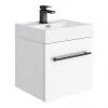 Valencia 450 Gloss White Minimalist Wall Hung Vanity Unit with Matt Black Handle 2 Valencia 450 Gloss White Minimalist Wall Hung Vanity Unit with Matt Black Handle -Wall Hung Vanity Units Shop V4WWHMB p