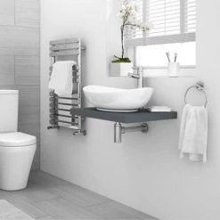 Venice Floating Basin Shelf (Gloss Grey - 600mm Wide) -Wall Hung Vanity Units Shop V6GGSLF nd1 460