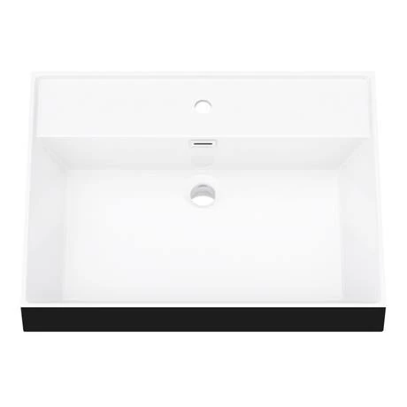 Valencia Wall Hung Vanity Unit - Gloss Grey - 600mm with Black Handle and Basin 4 Valencia Wall Hung Vanity Unit - Gloss Grey - 600mm with Black Handle and Basin - Image 2