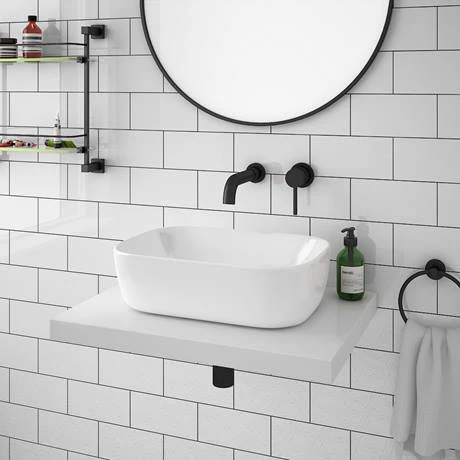 Venice Floating Basin Shelf (Gloss White - 600mm Wide) 7 Venice Floating Basin Shelf (Gloss White - 600mm Wide) - Image 5