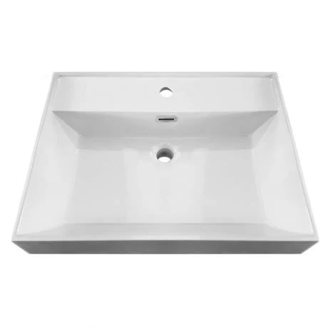 Valencia 600 Gloss White Minimalist Wall Hung Vanity Unit with Chrome Handle 4 Valencia 600 Gloss White Minimalist Wall Hung Vanity Unit with Chrome Handle - Image 2