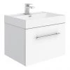 Valencia 600 Gloss White Minimalist Wall Hung Vanity Unit with Chrome Handle 1 Valencia 600 Gloss White Minimalist Wall Hung Vanity Unit with Chrome Handle -Wall Hung Vanity Units Shop V6WWHCH p