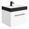 Valencia Wall Hung Vanity Unit - Gloss White - 600mm with Black Handle and Basin 1 Valencia Wall Hung Vanity Unit - Gloss White - 600mm with Black Handle and Basin -Wall Hung Vanity Units Shop V6WWHMBBK p