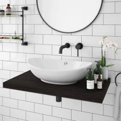 Venice Floating Basin Shelf (Dark Oak - 800mm Wide) 7 Venice Floating Basin Shelf (Dark Oak - 800mm Wide) -Wall Hung Vanity Units Shop V8DKSLF D2 460