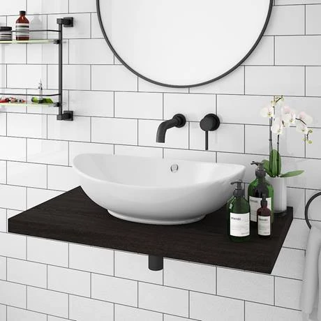 Venice Floating Basin Shelf (Dark Oak - 800mm Wide) 5 Venice Floating Basin Shelf (Dark Oak - 800mm Wide) - Image 3